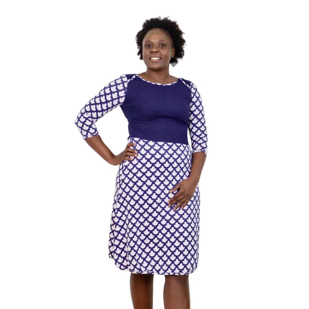 sew-simple-damen-jerseykleid-yoko-schnittmuster-papier-a-linie image 1