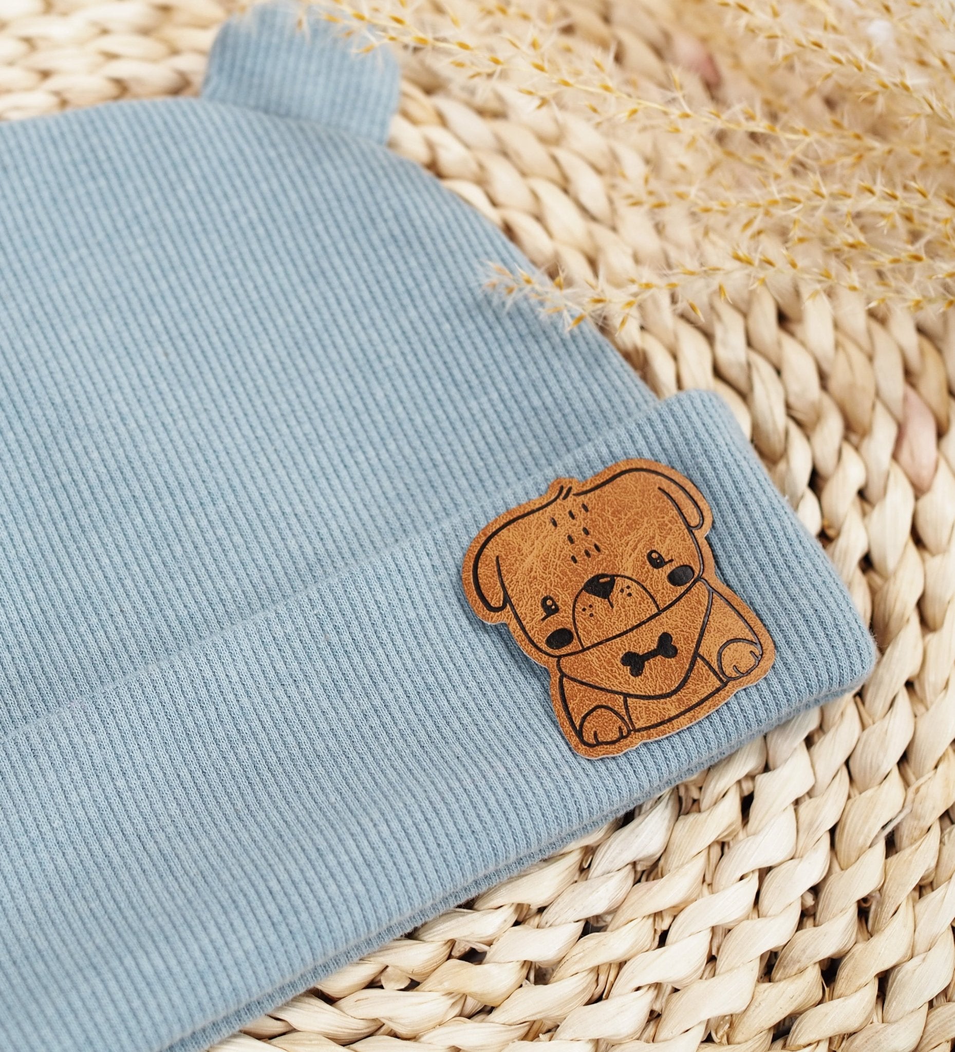 paul-clara-kunstlederlabels-hund-label-iron-on-4x4-5cm image 2