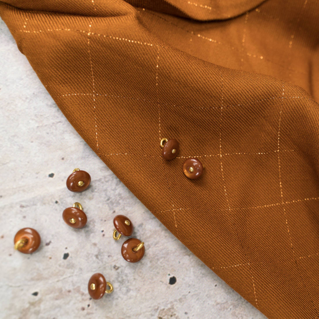 n-hfrosch-viskose-twill-glitzer-karo-karamell-lurex image 5