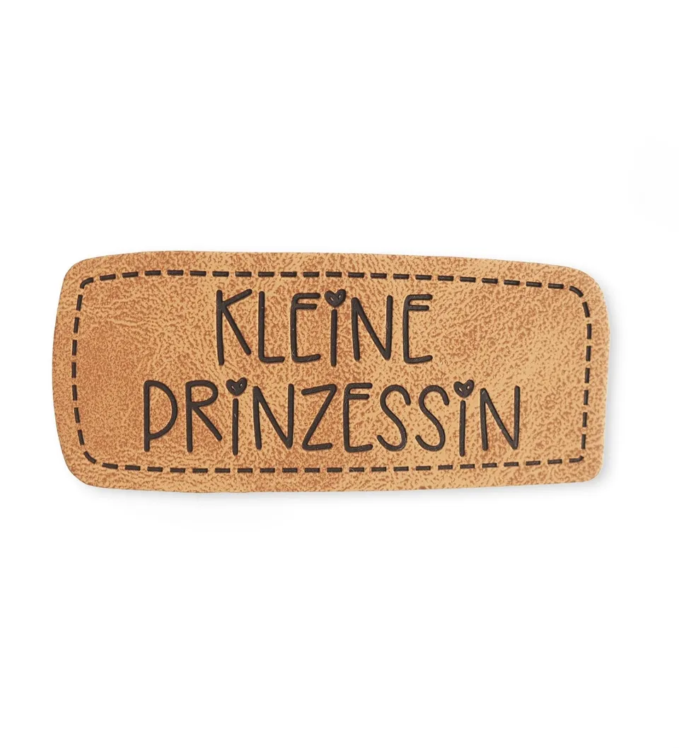 paul-clara-kunstleder-labels-kleine-prinzessin-iron-on-2x6-cm image 1