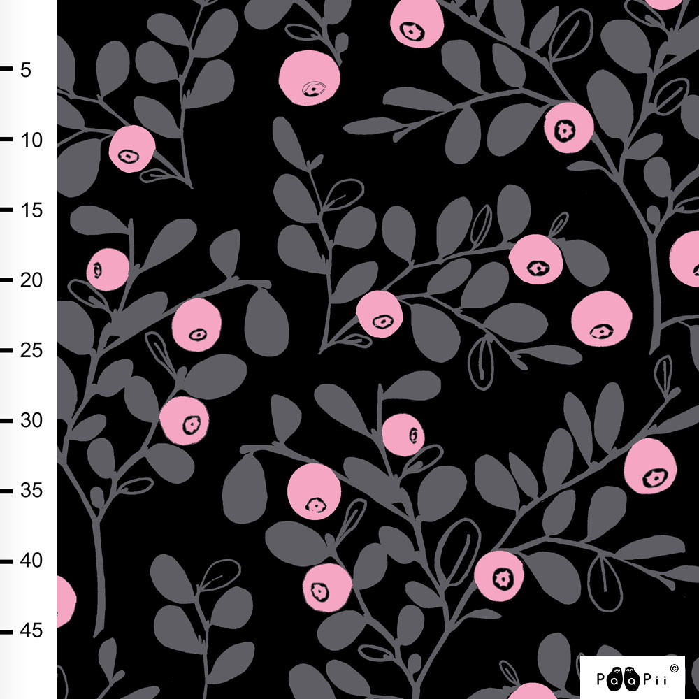 n-hfrosch-stoffe-varpu-bio-strick-jacquard-stoff-schwarz-wei-floral image 2