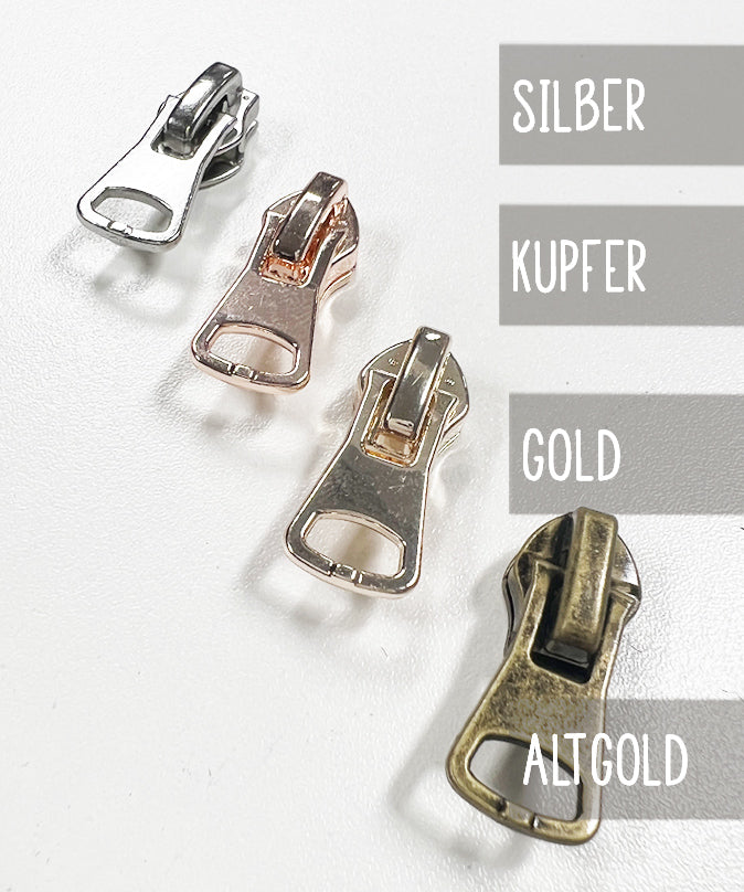 lenipepunkt-kurzwaren-zipper-schieber-silber-metalloptik image 5
