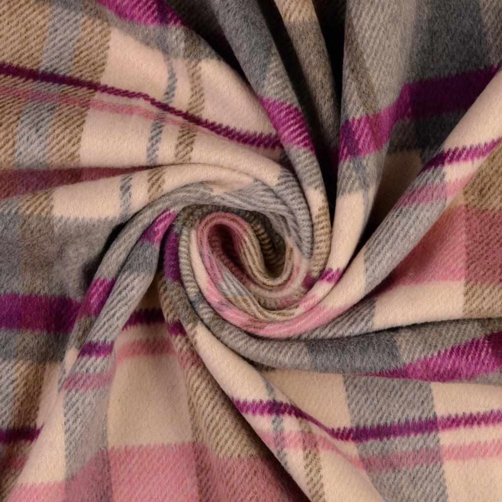 n-hfrosch-mantelflausch-karo-beige-rosa-wollgemisch-mantelstoff image 3