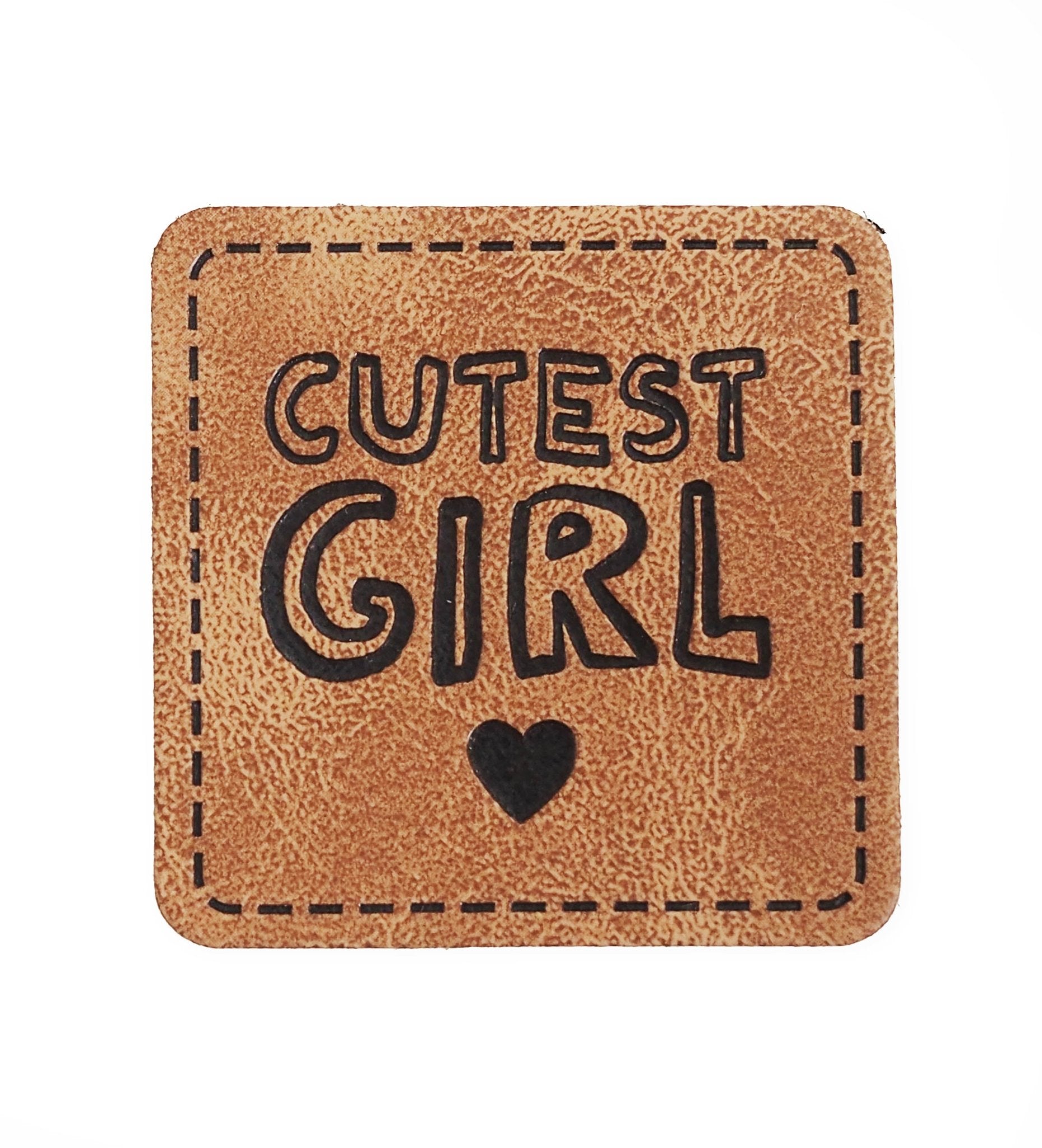 paul-clara-kunstleder-labels-cutest-girl-label-iron-on image 1