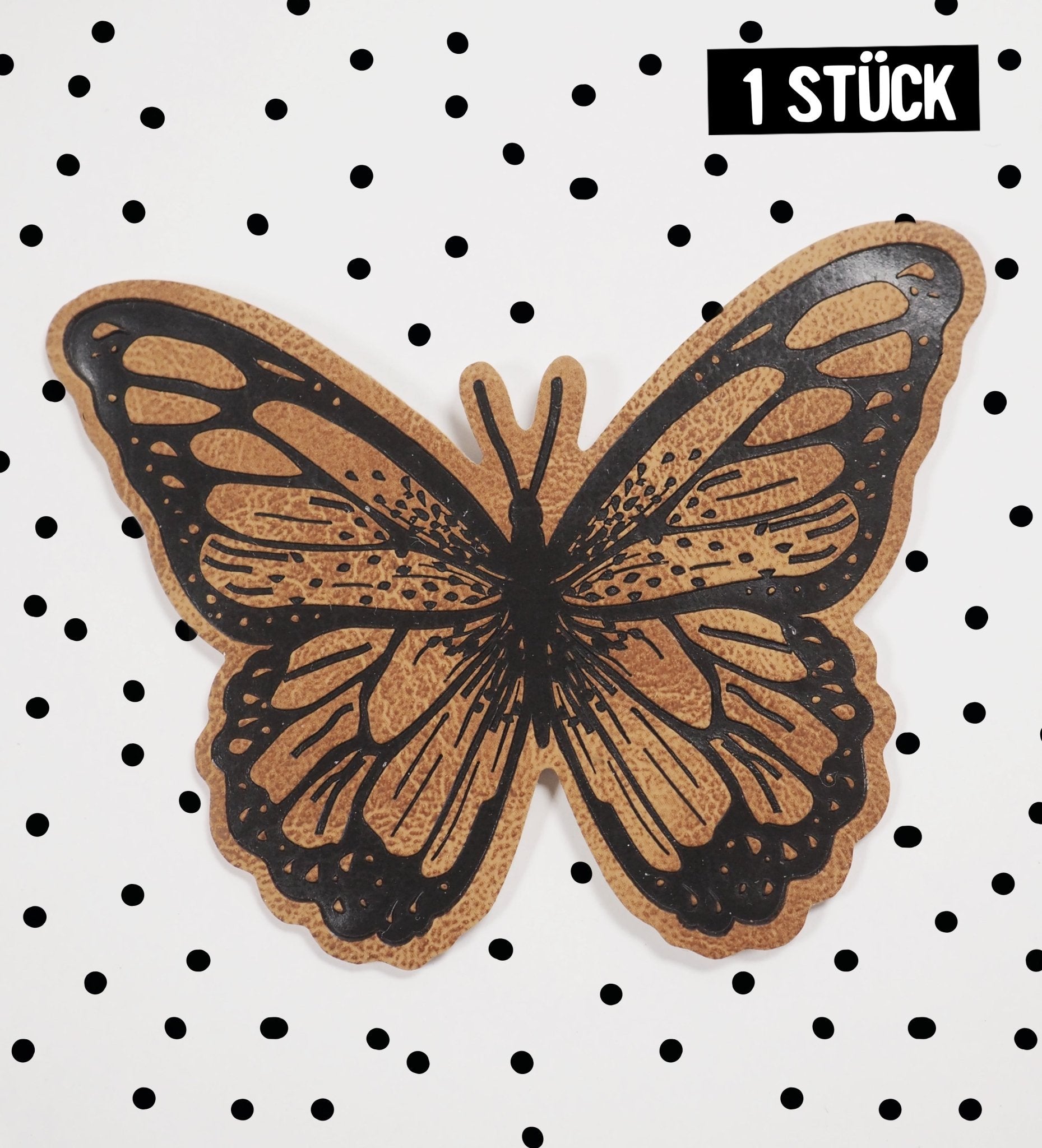 paul-clara-kunstleder-labels-schmetterling-iron-on-4x5-5-cm image 1