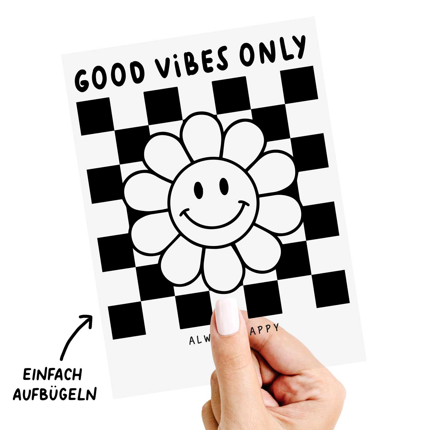 paul-clara-b-gelbilder-good-vibes-only-transferbild-a4-textil image 1