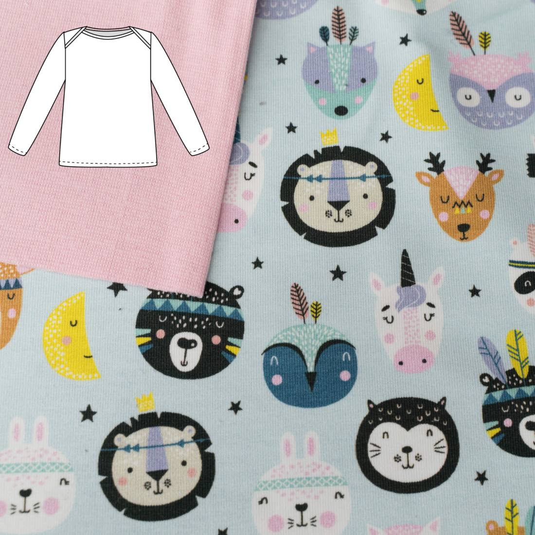 n-hfrosch-n-hpaket-babyshirt-kerdil-boho-tiere-rosa-jersey image 1