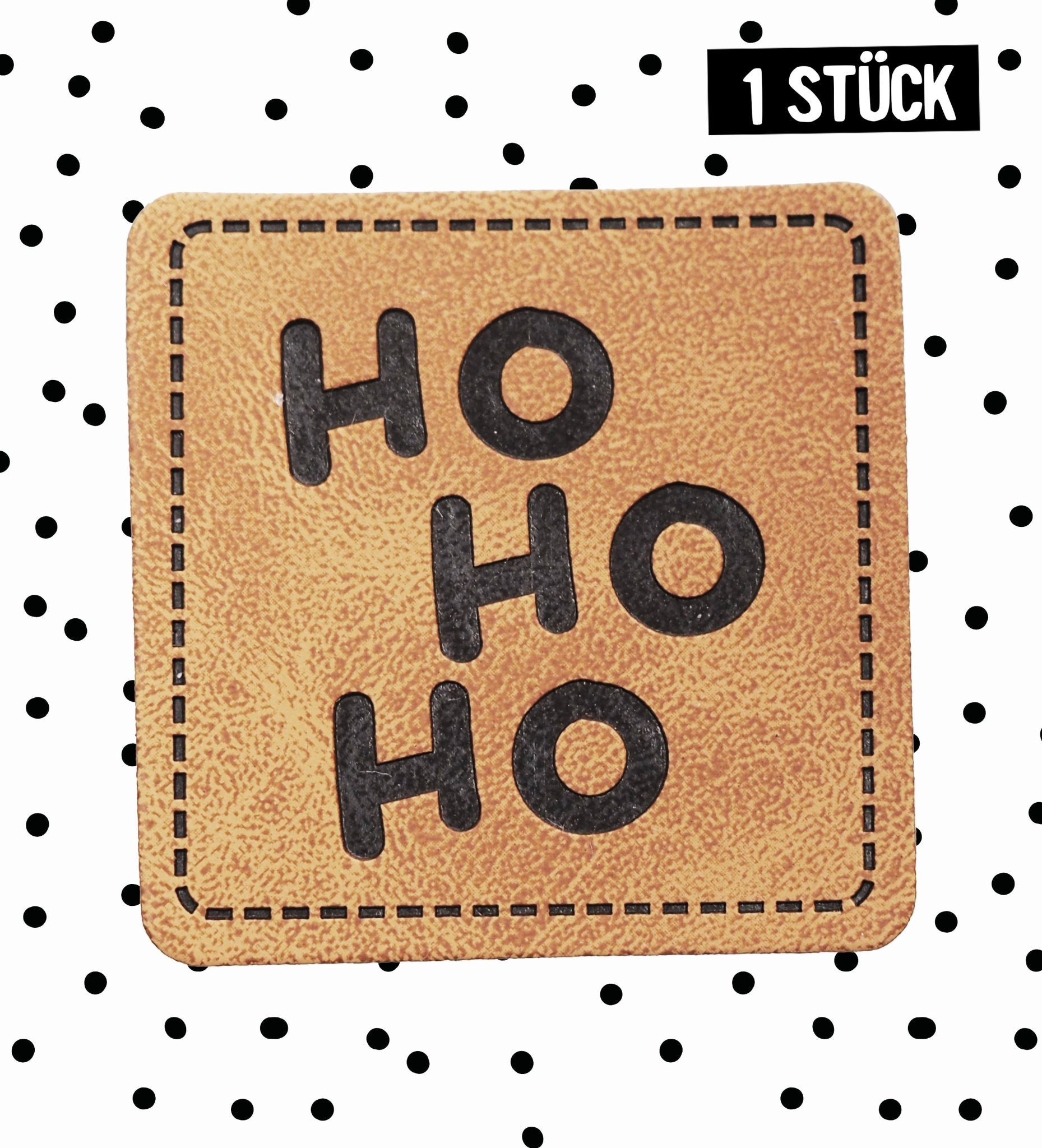 paul-clara-kunstleder-labels-ho-ho-ho-label-iron-on image 1