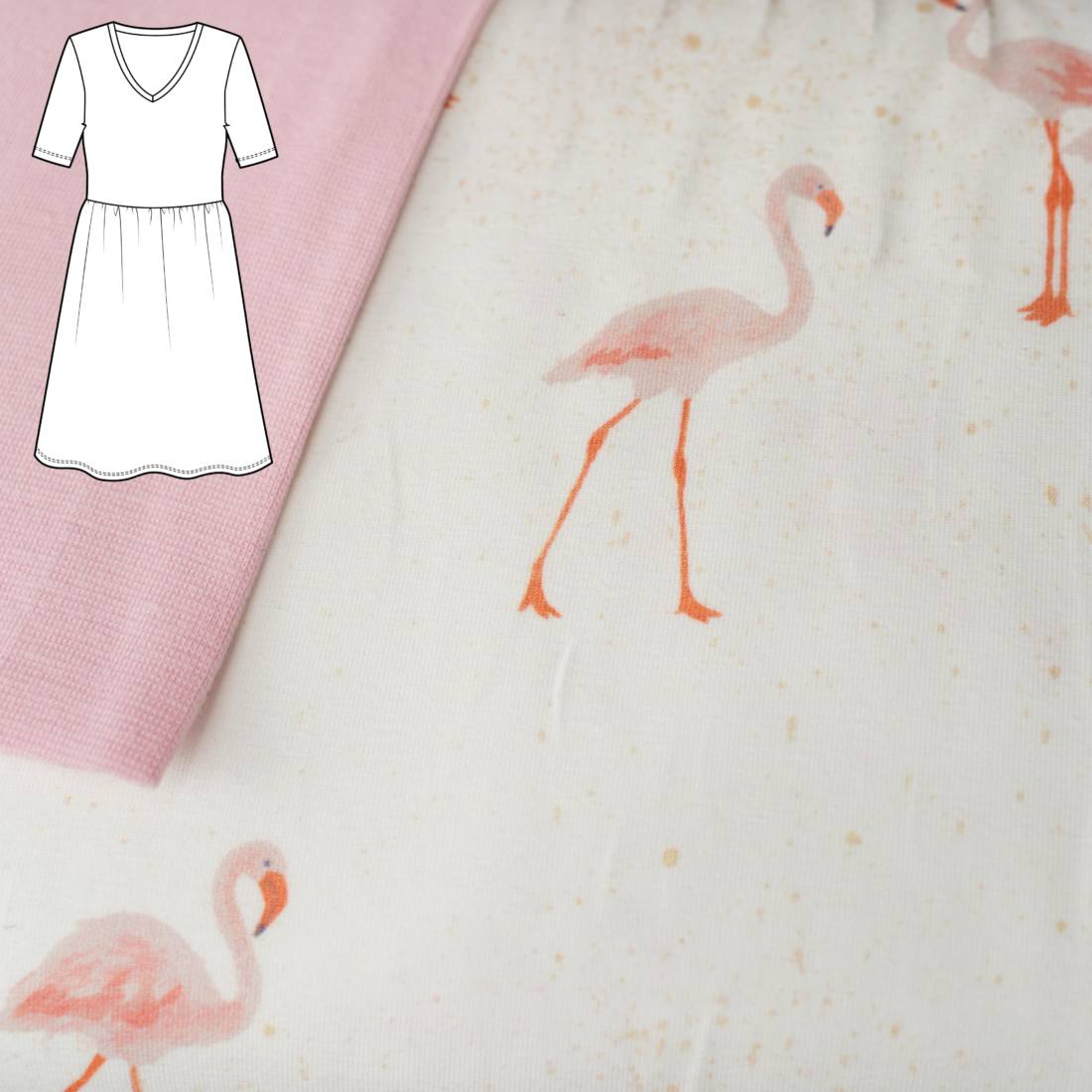 n-hfrosch-gaun-n-hpaket-kleid-flamingo-baumwolljersey image 1