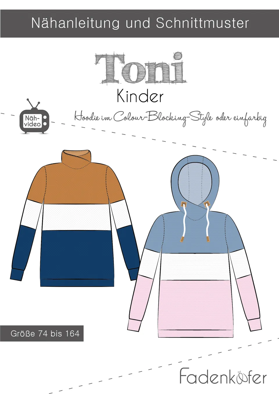 fadenk-fer-toni-schnittmuster-kinder-74-164-hoodie image 1
