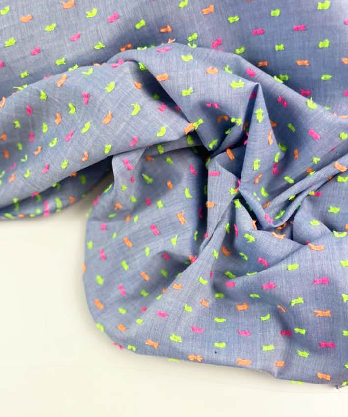 lenipepunkt-dobby-neon-voile-baumwollstoff-koralle-meterware image 2