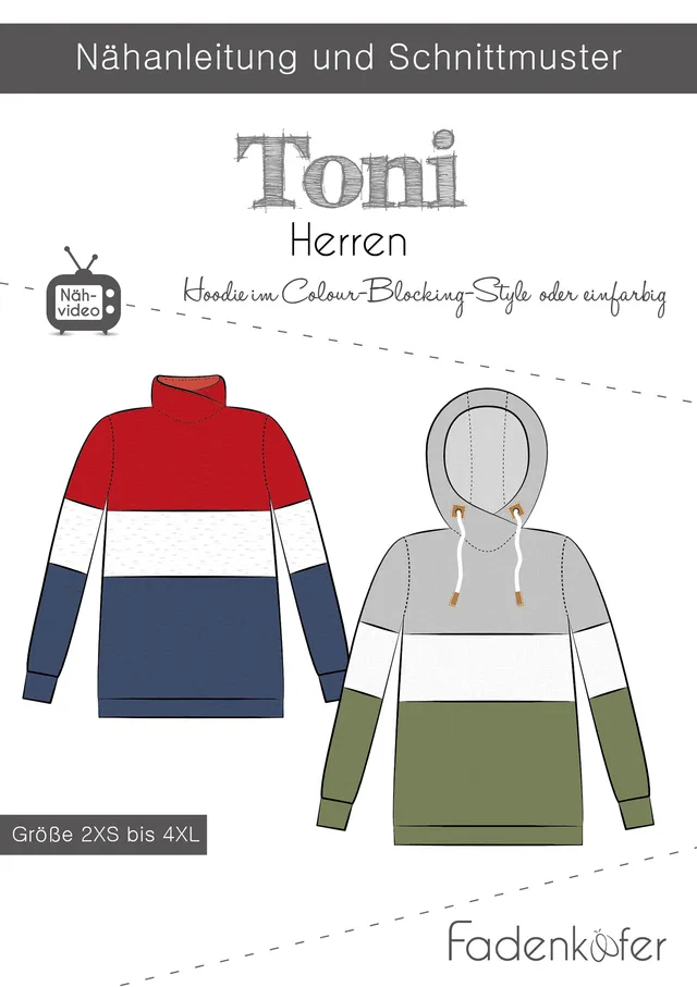 fadenk-fer-toni-herren-papierschnittmuster-hoodie-2xs-4xl image 1