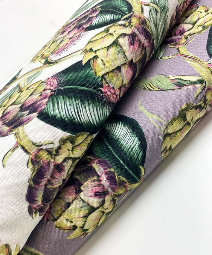 lenipepunkt-artischocke-canvas-taschenstoff-lavendel-baumwolle image 1