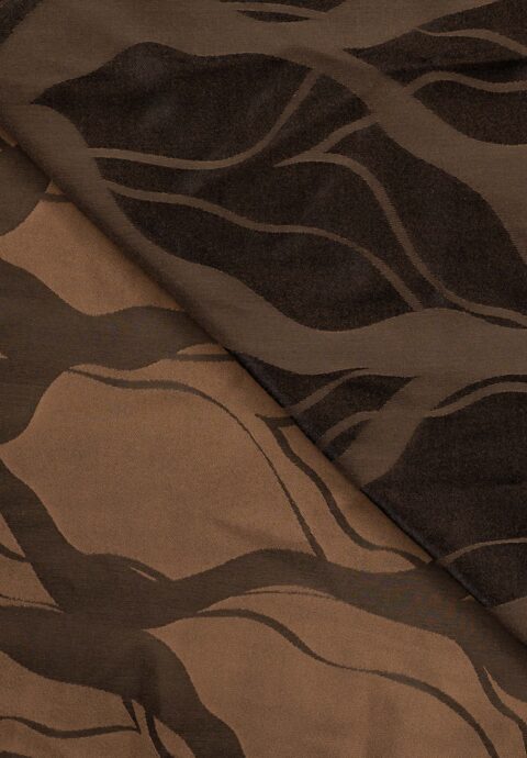 fadenk-fer-viskose-jacquard-doubleface-stoff-dunkelbraun-bl-tter-0-5m image 3