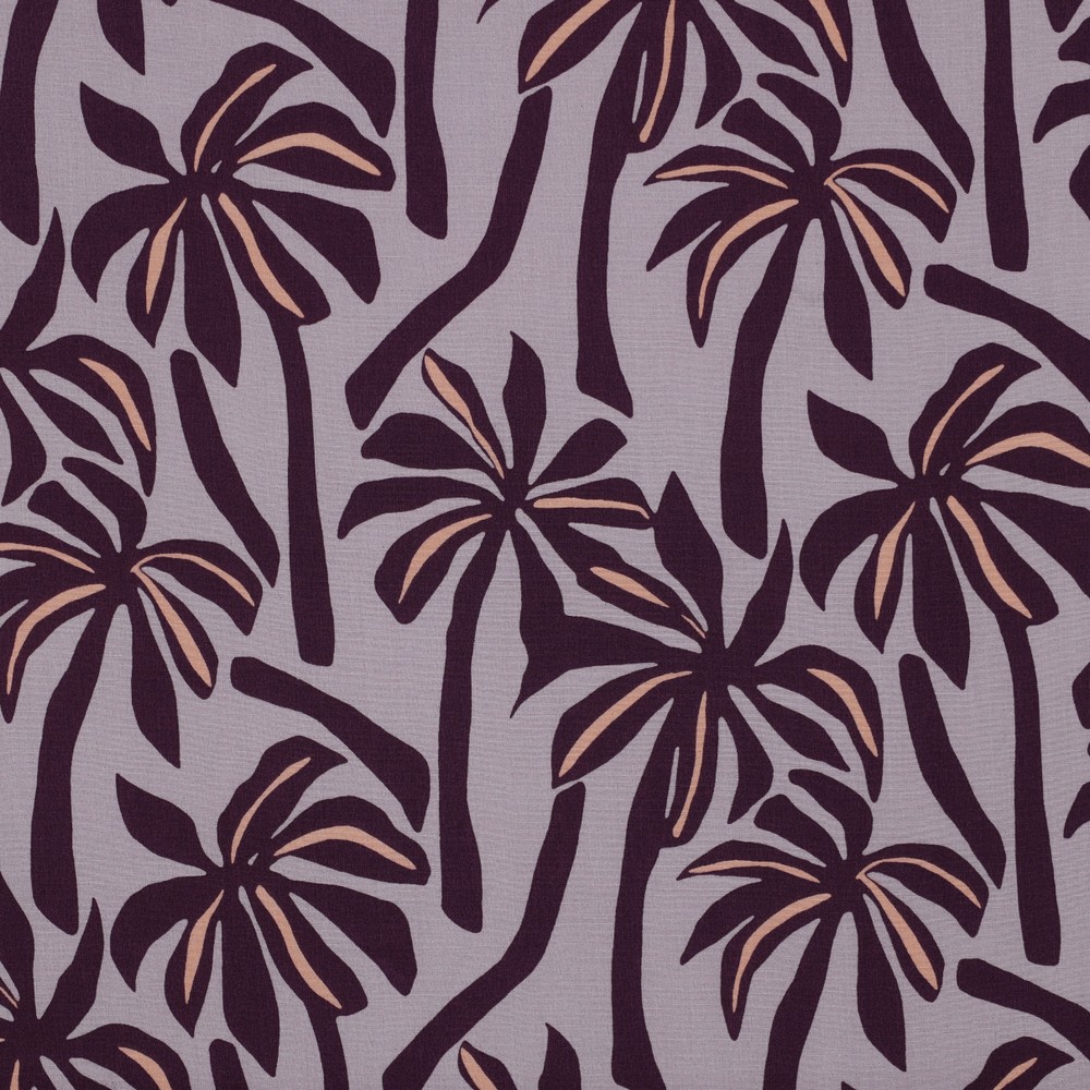 n-hfrosch-radiance-palm-trees-viskose-popeline-purple image 1