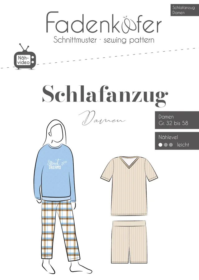 fadenk-fer-schlafanzug-papierschnittmuster-damen-32-58 image 1