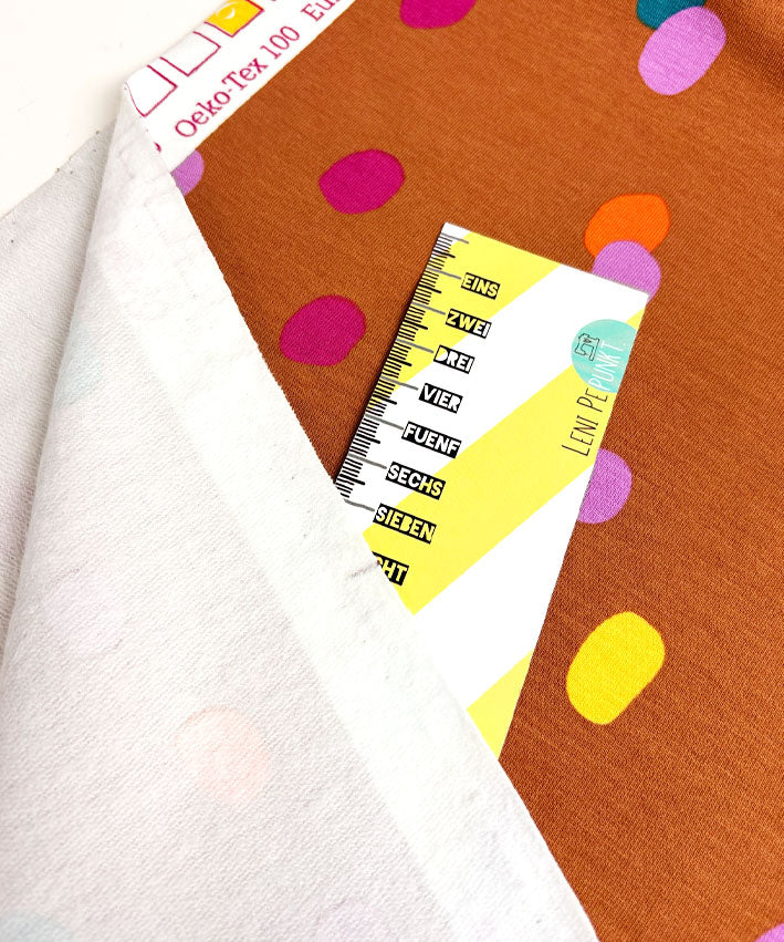 lenipepunkt-stoffe-frenchterry-confetti-caramel-sweatstoff-95-baumwolle image 3