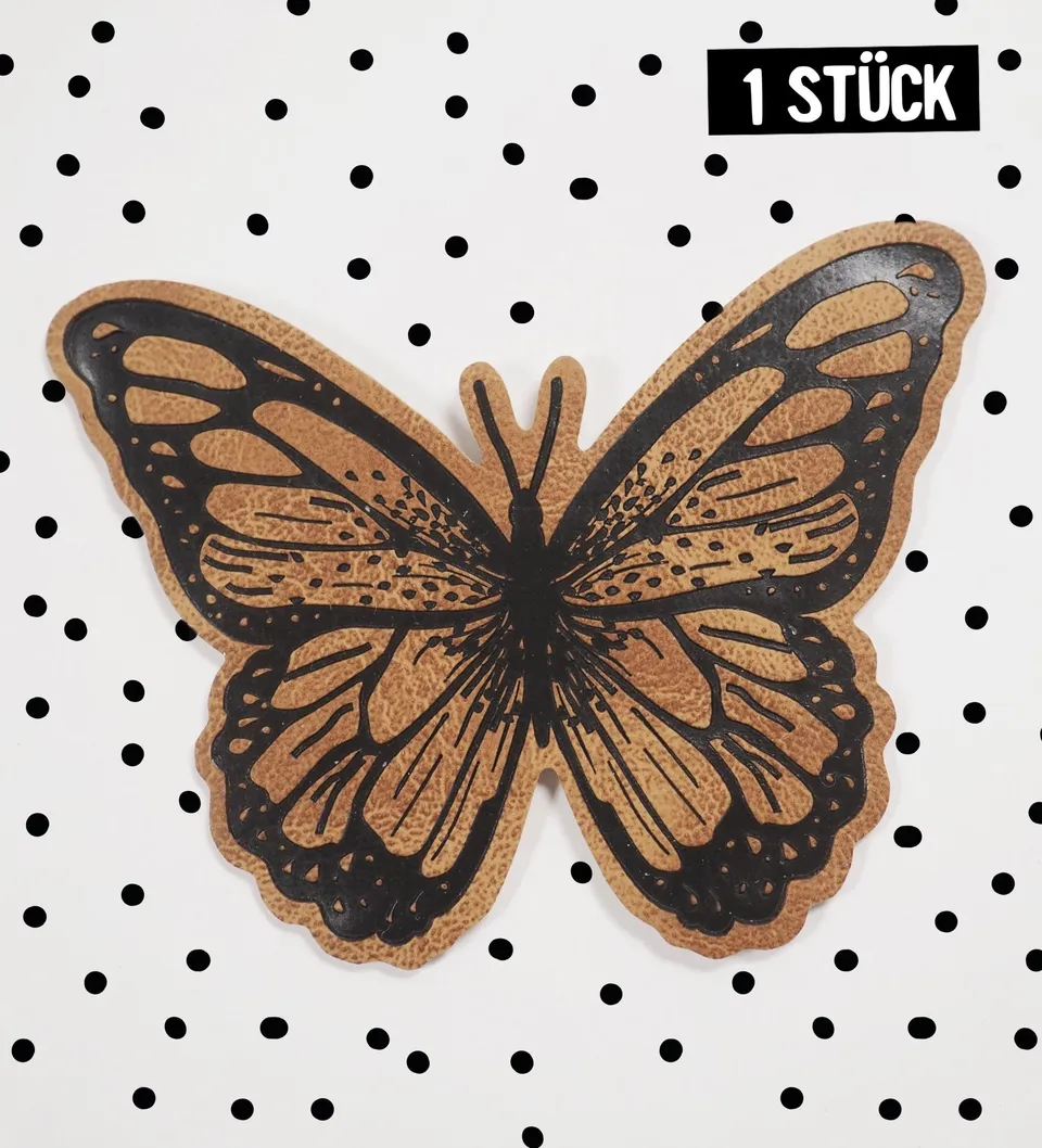 paul-clara-kunstleder-labels-schmetterling-iron-on-4x5-5-cm image 1