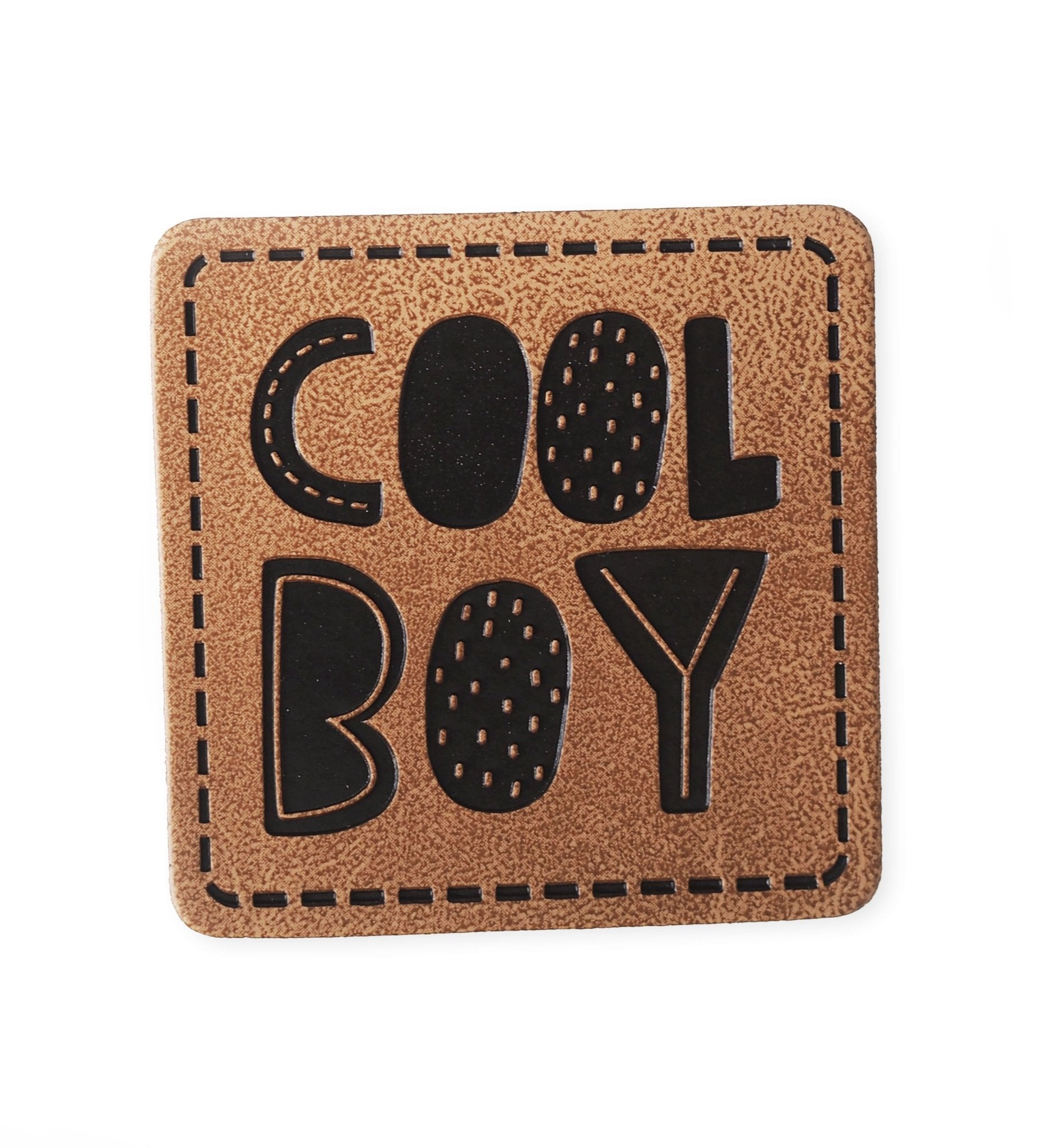 paul-clara-kunstleder-labels-cool-boy-iron-on-3-5x3-5-cm image 1