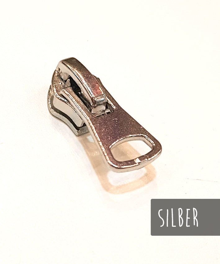 lenipepunkt-kurzwaren-zipper-schieber-silber-metalloptik image 2