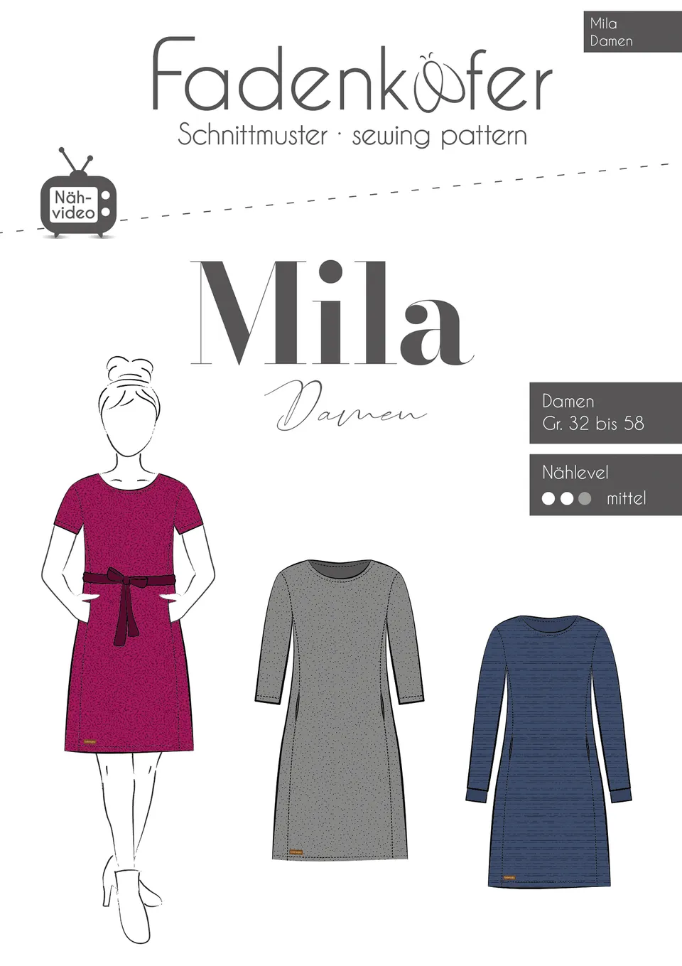 fadenk-fer-mila-damen-papierschnittmuster-kleid-32-58 image 1