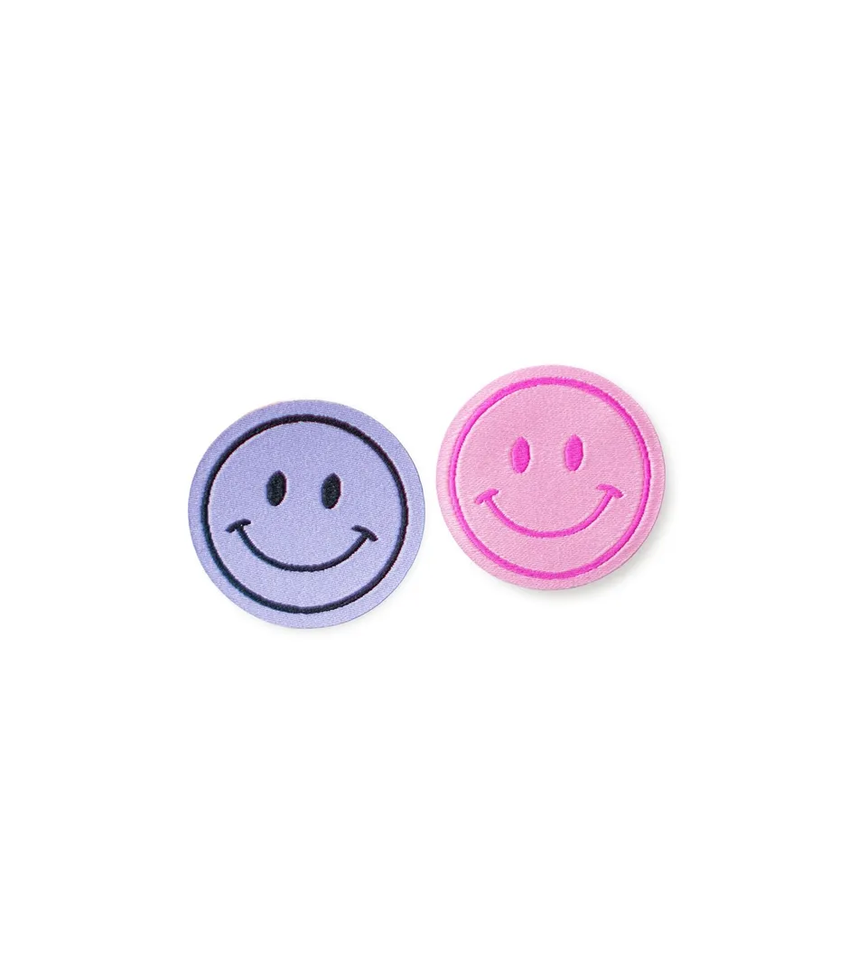 paul-clara-gewebte-patches-mini-smile-pink-lila-2er-pack image 1