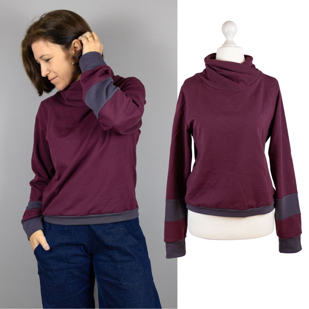 sew-simple-letje-sweatshirt-schnittmuster-papier-wickelkragen image 6