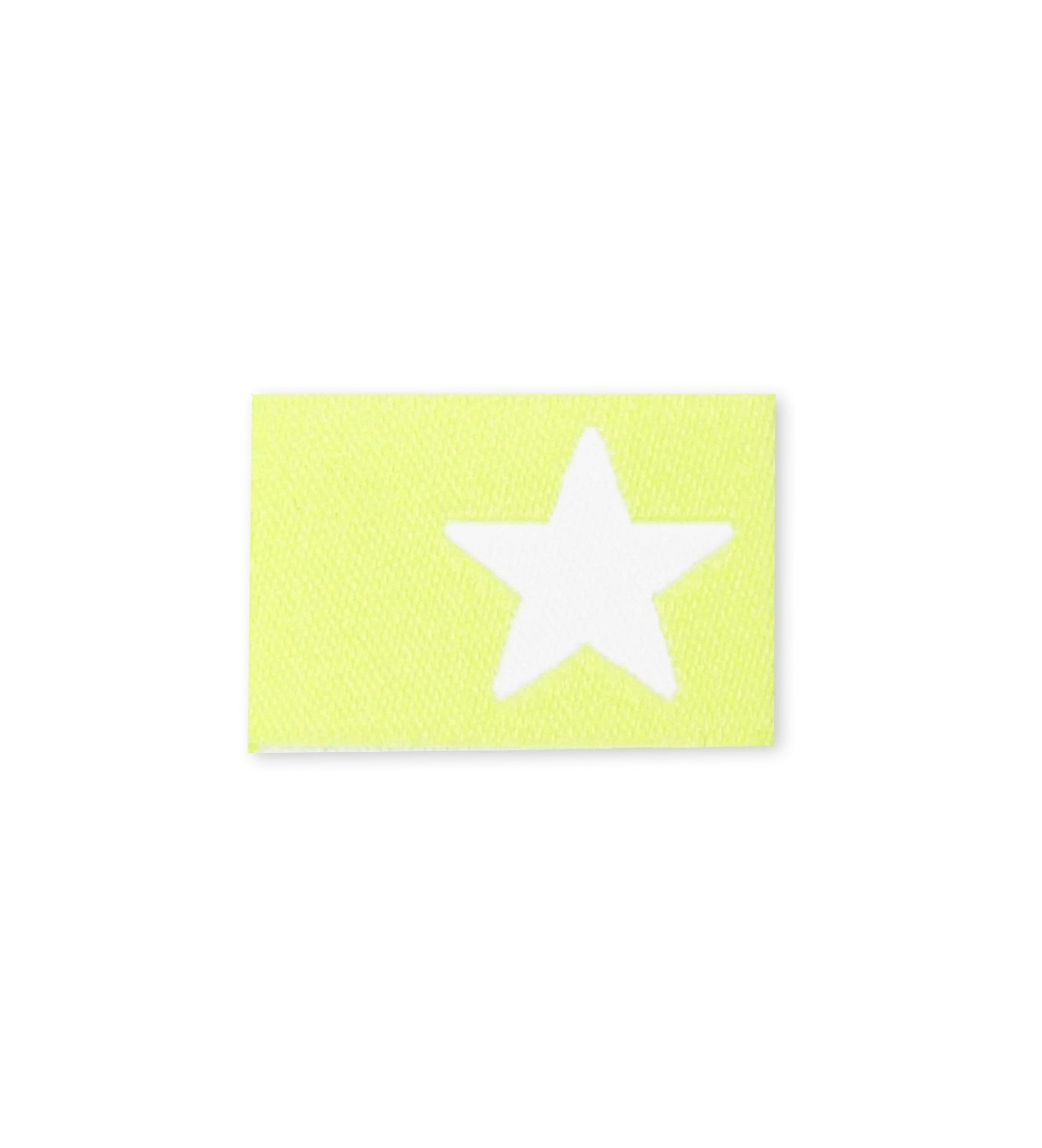 paul-clara-weblabels-stern-klapplabel-neongelb image 1