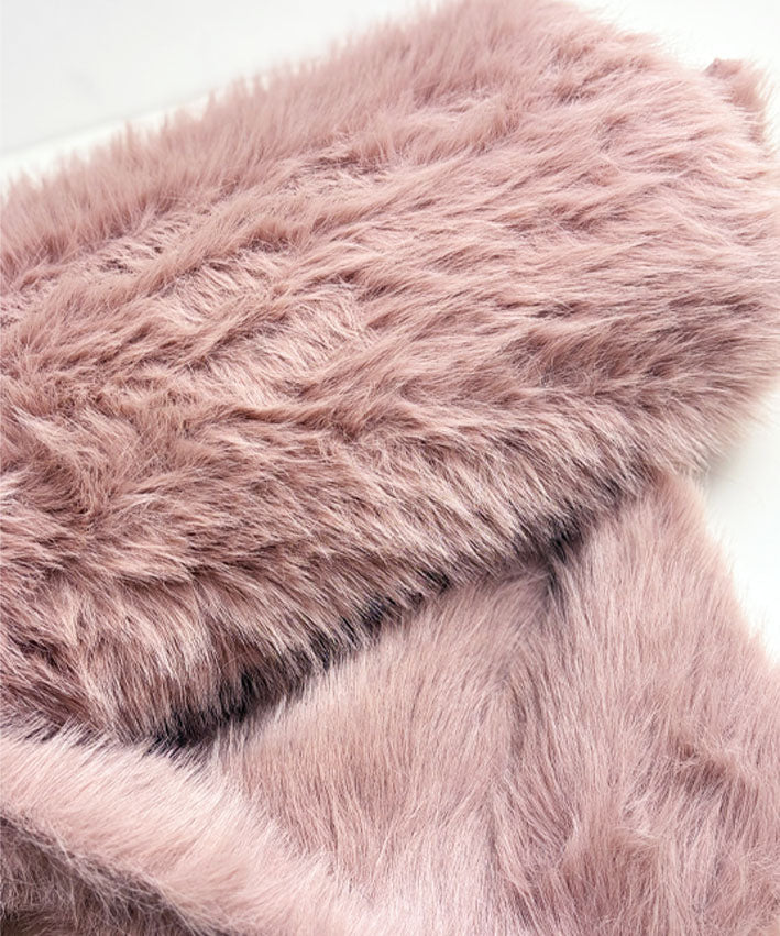 lenipepunkt-fake-fur-kunstfell-uni-meterware-rosa image 2
