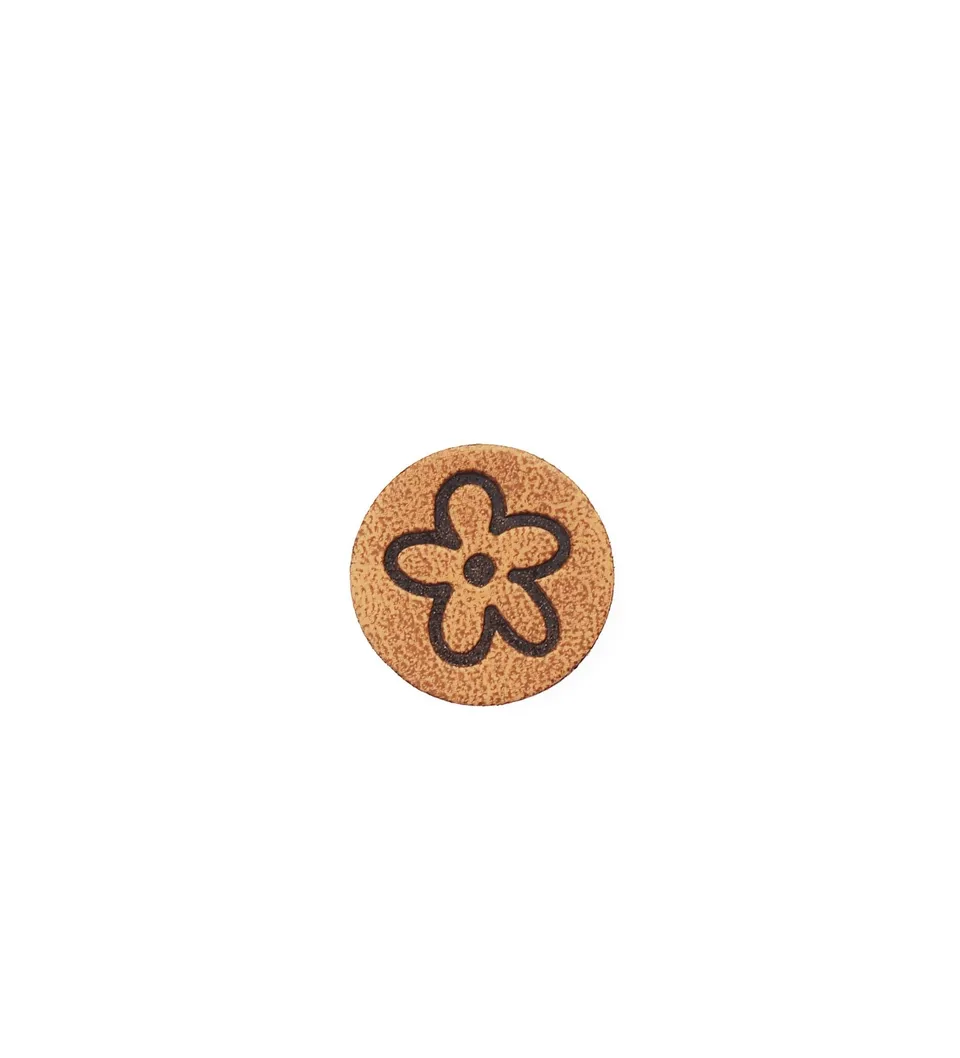 paul-clara-kunstleder-labels-blume-patch-iron-on-1-5cm image 1