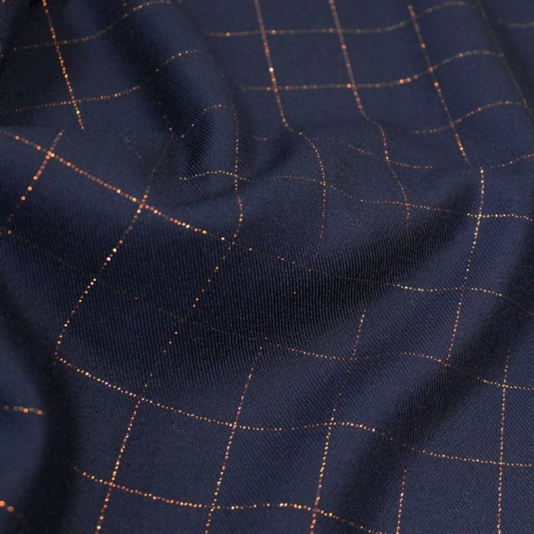n-hfrosch-stoffe-viskose-twill-glitzer-karo-dunkelblau image 1