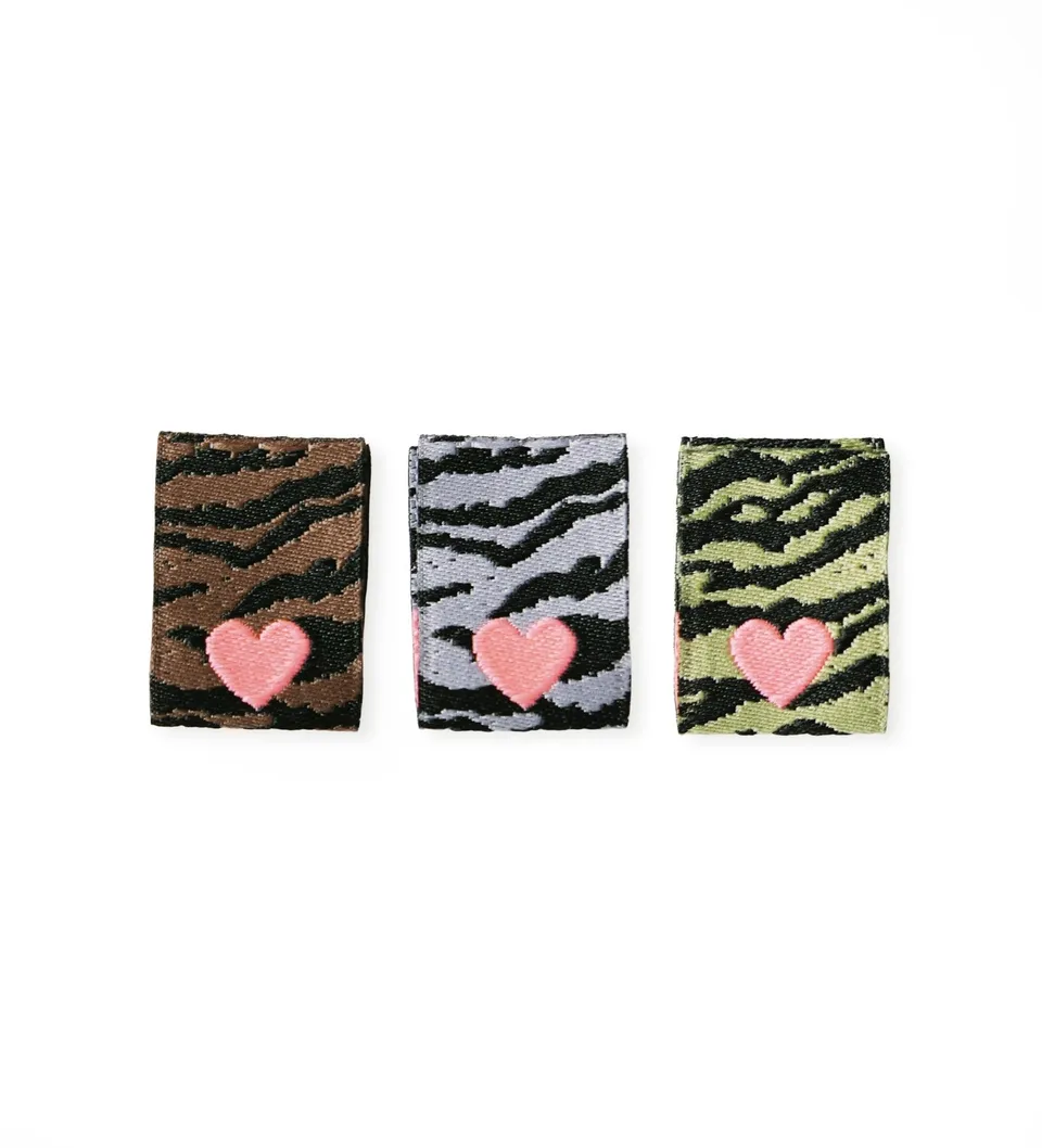 paul-clara-weblabels-zebra-neoncoral-klapplabel-3er-set image 1