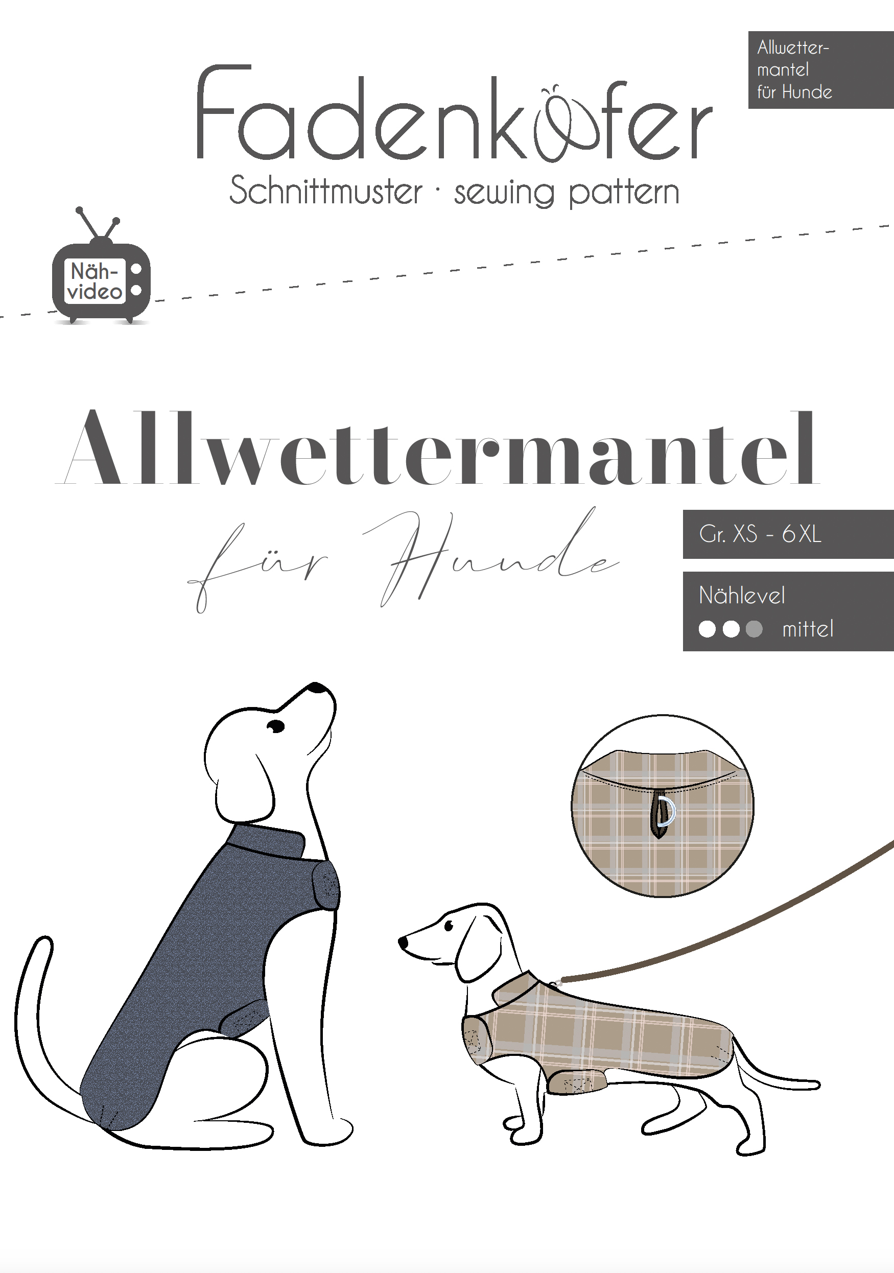 fadenk-fer-allwettermantel-papierschnittmuster-hunde-xs-6xl image 1