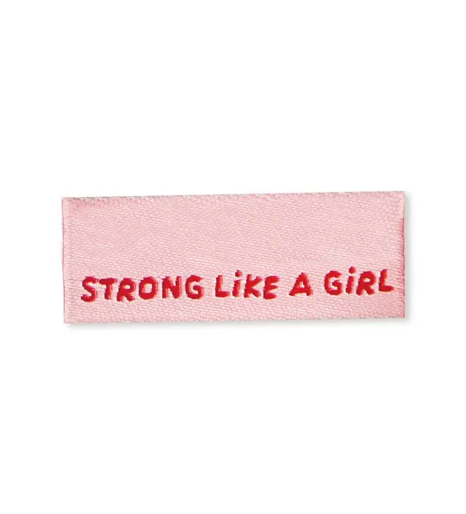 paul-clara-weblabels-strong-like-a-girl-klapplabel-schwarz image 1