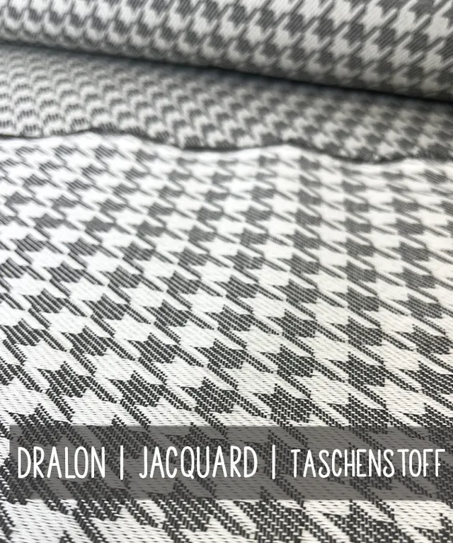 lenipepunkt-dralon-jacquard-taschenstoff-hahnentritt-grau-wei image 1