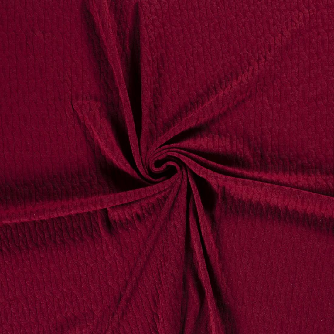 n-hfrosch-stoffe-strick-jacquard-zopfmuster-stoff-dunkelrot image 2