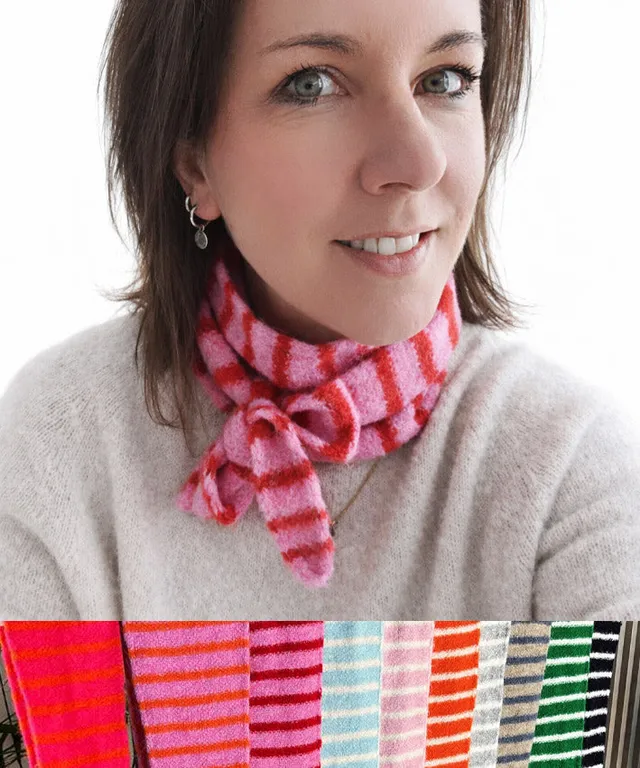 lenipepunkt-lena-wolltuch-ringel-rosa-orange-schal image 1