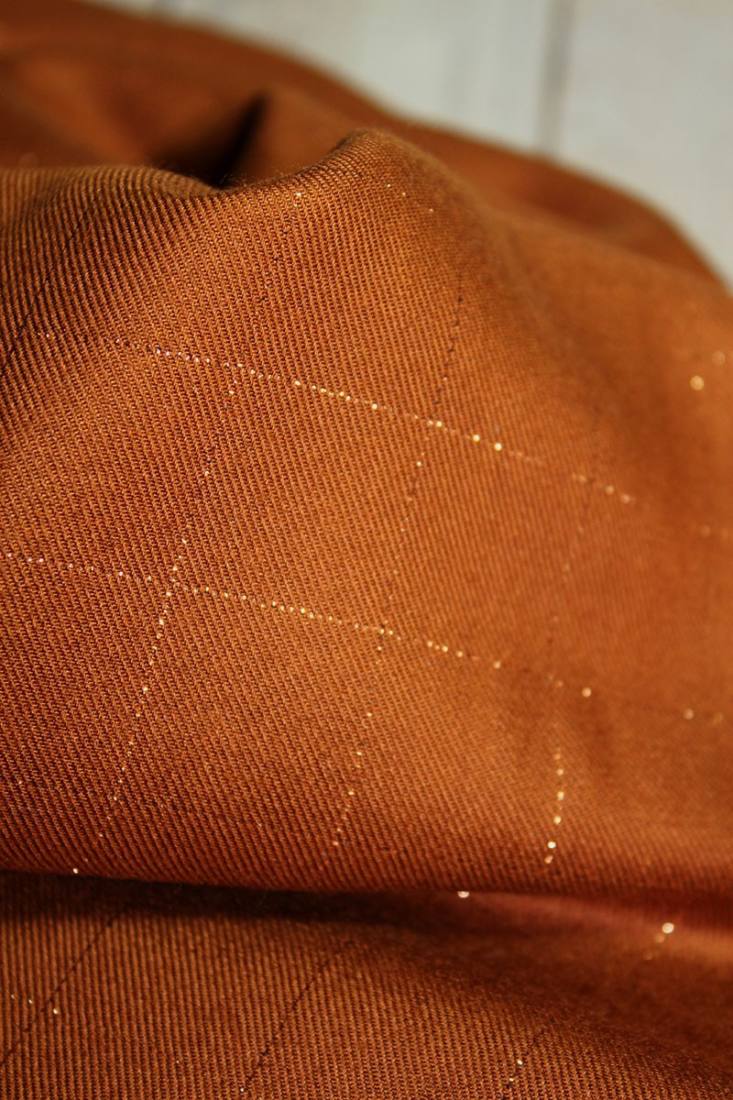 n-hfrosch-viskose-twill-glitzer-karo-karamell-lurex image 3