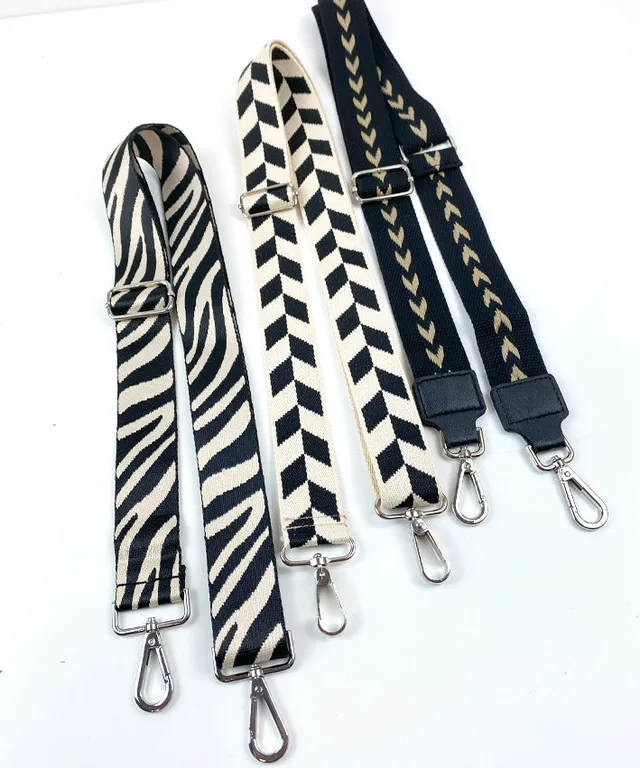 lenipepunkt-kurzwaren-taschengurt-zebra-4-cm-schwarz-natur image 1