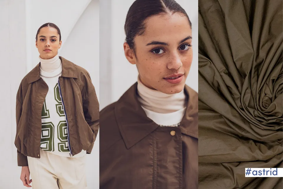 fibre-mood-woven-nylon-stoff-braun-khaki-wasserabweisend image 1