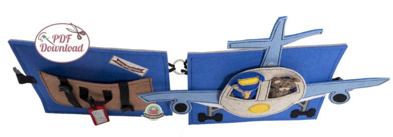 n-hfrosch-schnittmuster-quiet-book-teddy-im-flugzeug-filz-4-seiten image 7