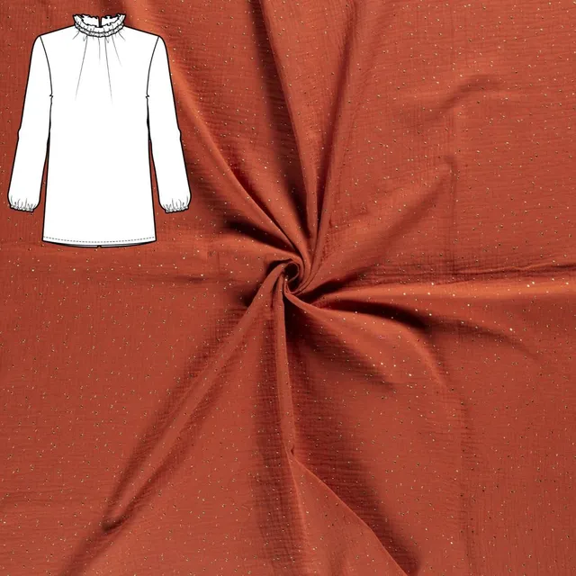 n-hfrosch-kerah-n-hpaket-damen-bluse-musselin-steinrot image 1