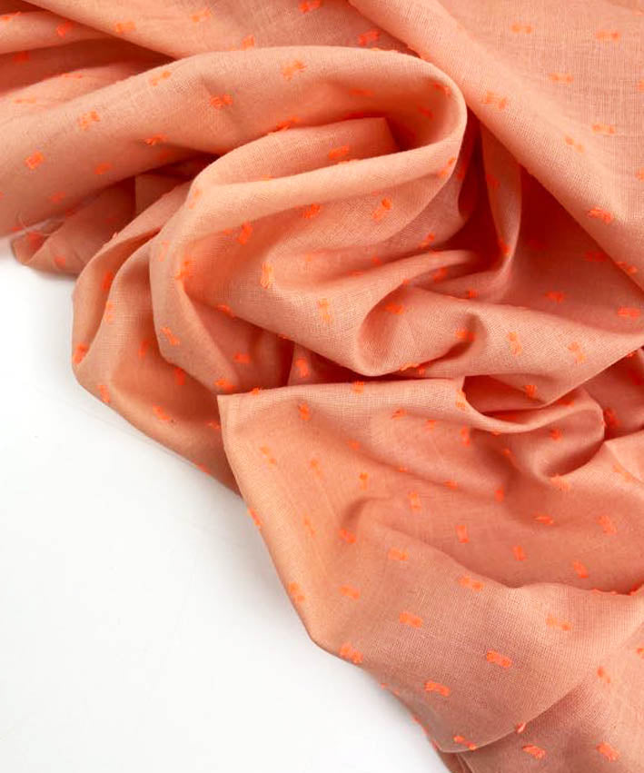 lenipepunkt-dobby-neon-voile-baumwollstoff-koralle-meterware image 4