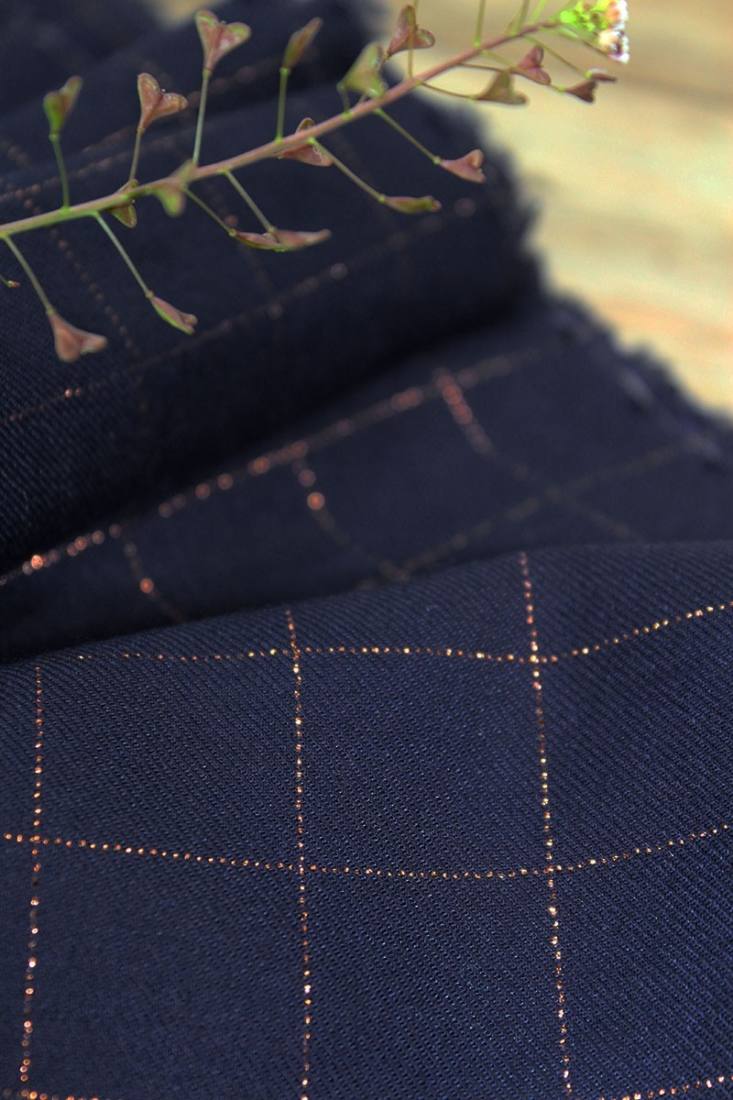 n-hfrosch-stoffe-viskose-twill-glitzer-karo-dunkelblau image 3