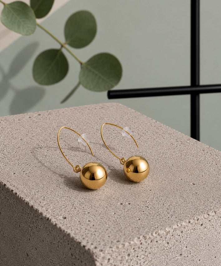 lenipepunkt-ohrringe-h-nger-kugel-gold-edelstahl-31-15-mm image 1