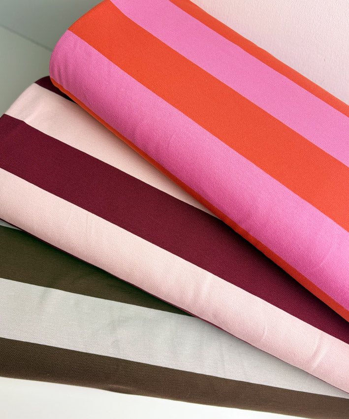 frenchterry-blockstreifen-stoff-baumwolle-pink-sand-rosa image 1