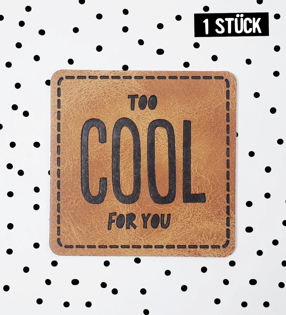 paul-clara-kunstlederlabels-too-cool-iron-on-alt-4x4 image 1