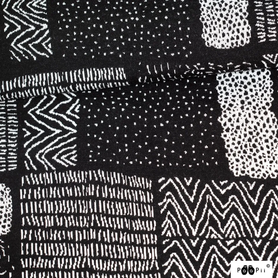 n-hfrosch-sarka-bio-strick-jacquard-schwarz-wei-muster image 1