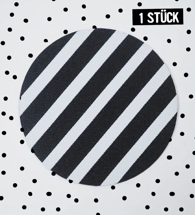 paul-clara-patches-streifen-schwarz-wei-xxl-patch-rund image 1