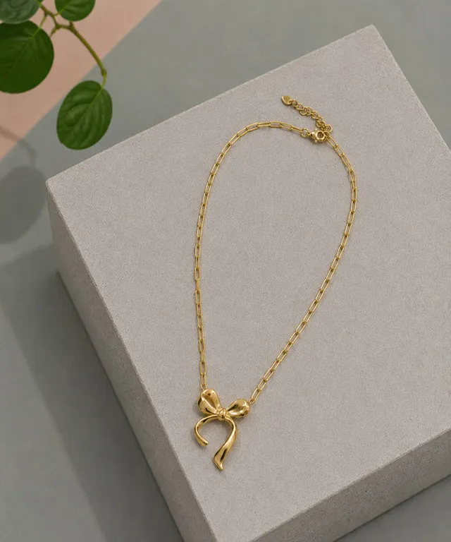 lenipepunkt-kette-schleife-gold-edelstahl-40-cm-26-schmuck image 1